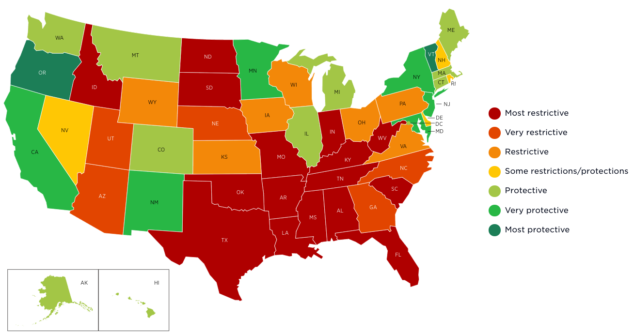 Guttmacher Map - Abortion Hostility